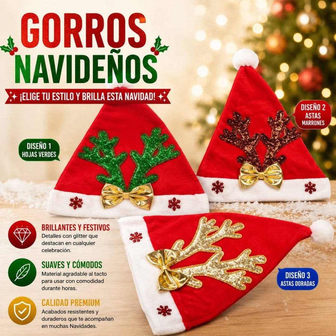 GORRO NAVIDAD CACHO VENADO