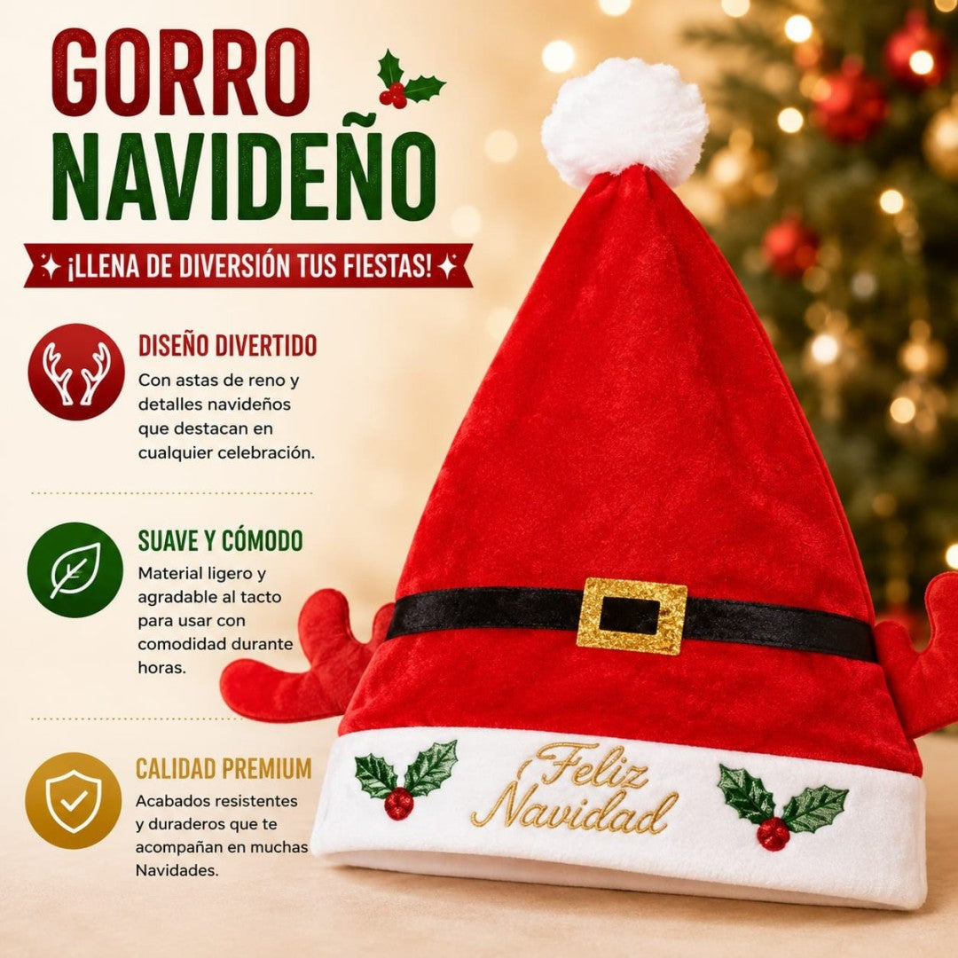 GORRO NAVIDAD CACHO VENADO B