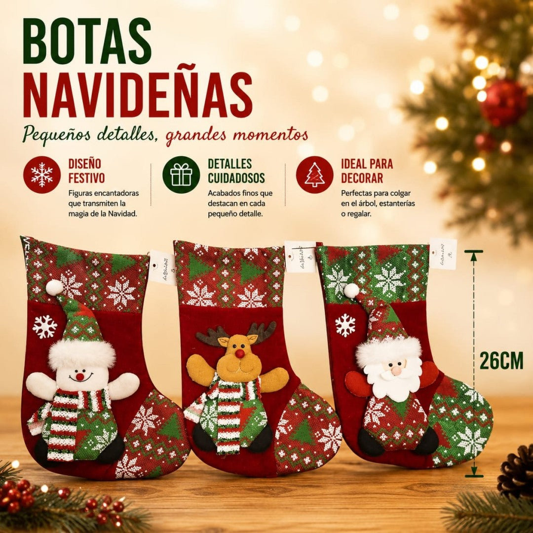 BOTAS NAVID MUNECO BUFANDA GDE 26CM
