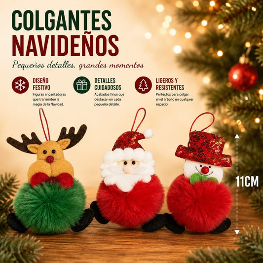 ADORNO NAVIDAD GUINDAR PELUDA 11CM