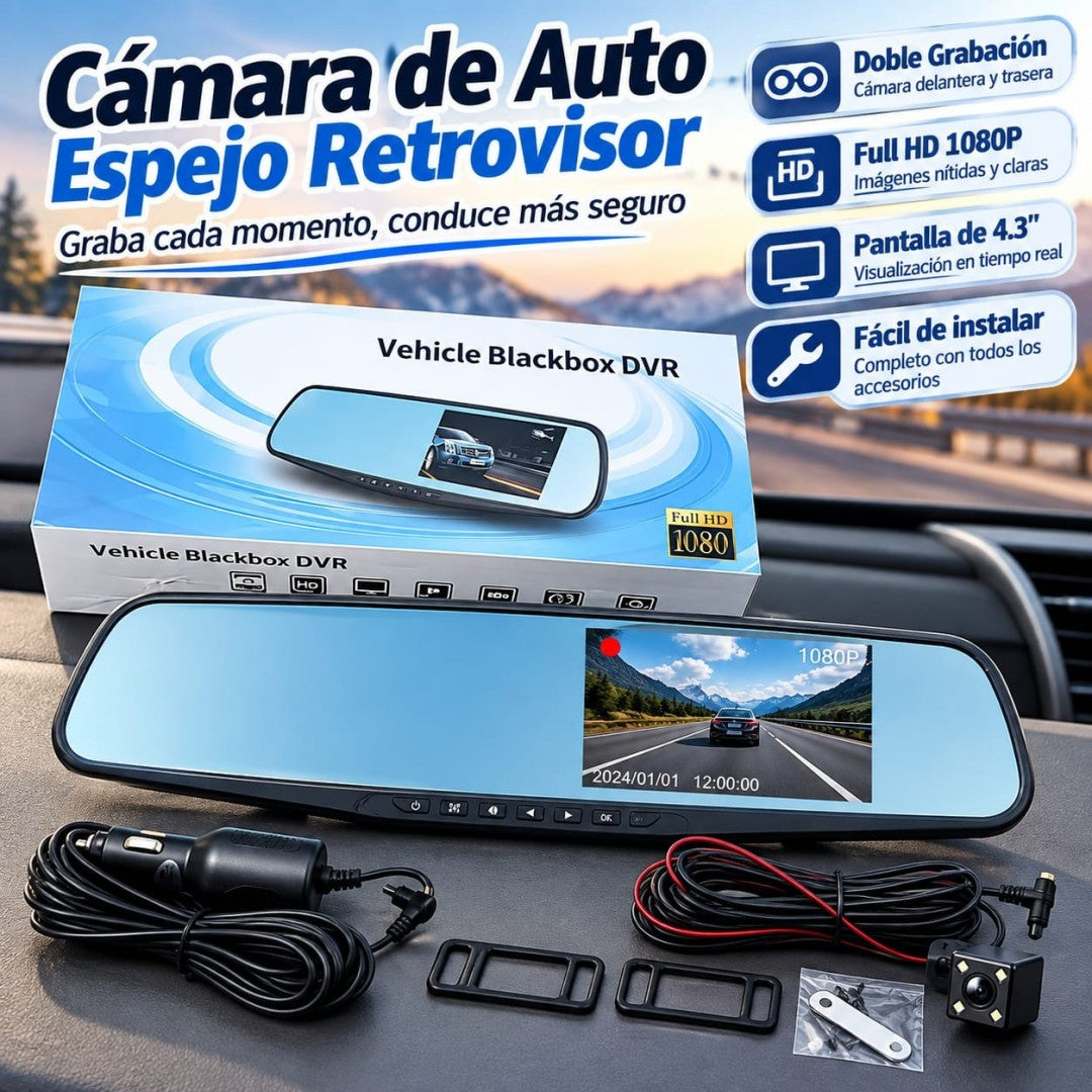 CAMARA PARA CARRO TIPO RETROVISOR 2.4PULG