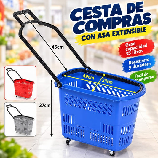 CANASTA DE COMPRAS TIPO CARRITO 35L