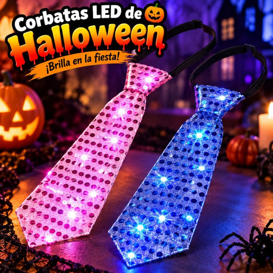 CORBATA LENTEJUELA HALLOWEEN CON LUZ