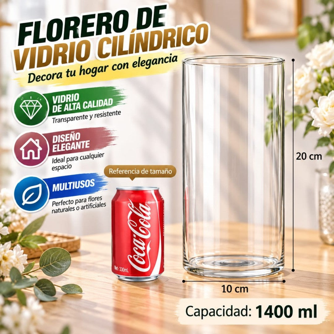 FLORERO VIDRIO 10*20 TUBO