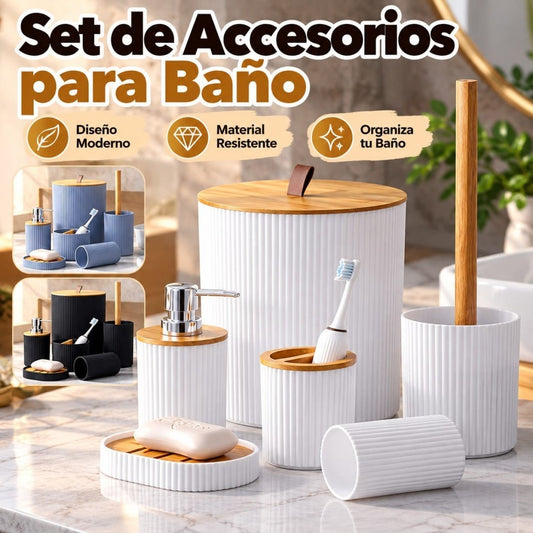 SET DE ACCESORIOS PARA BANO 6 PCS SM-155