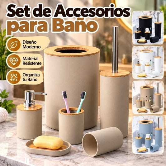SET DE ACCESORIOS PARA BANO 6 PCS SM-116