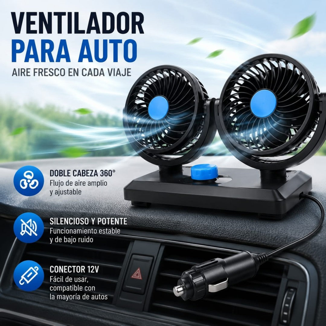 VENTILADOR PARA CARRO DOUBLE CABEZA