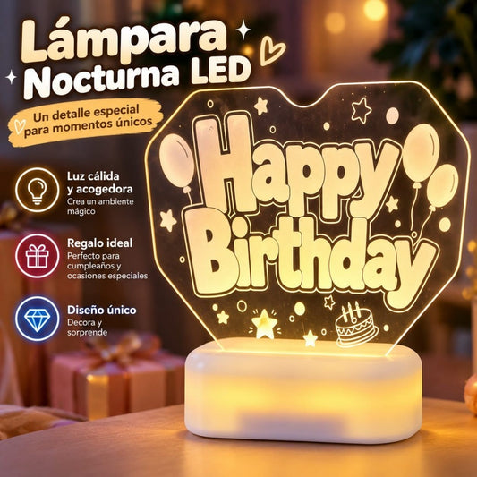 LAMPARA LED ACRILICA HAPPY BIRTHDAY
