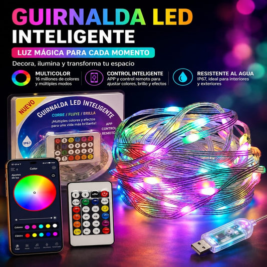 Cable de 10 m con luz y control por voz