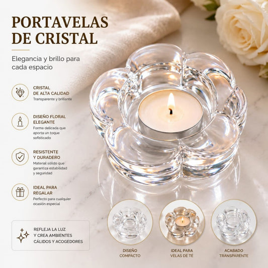 CANDELABRO VIDRIO FLOR
