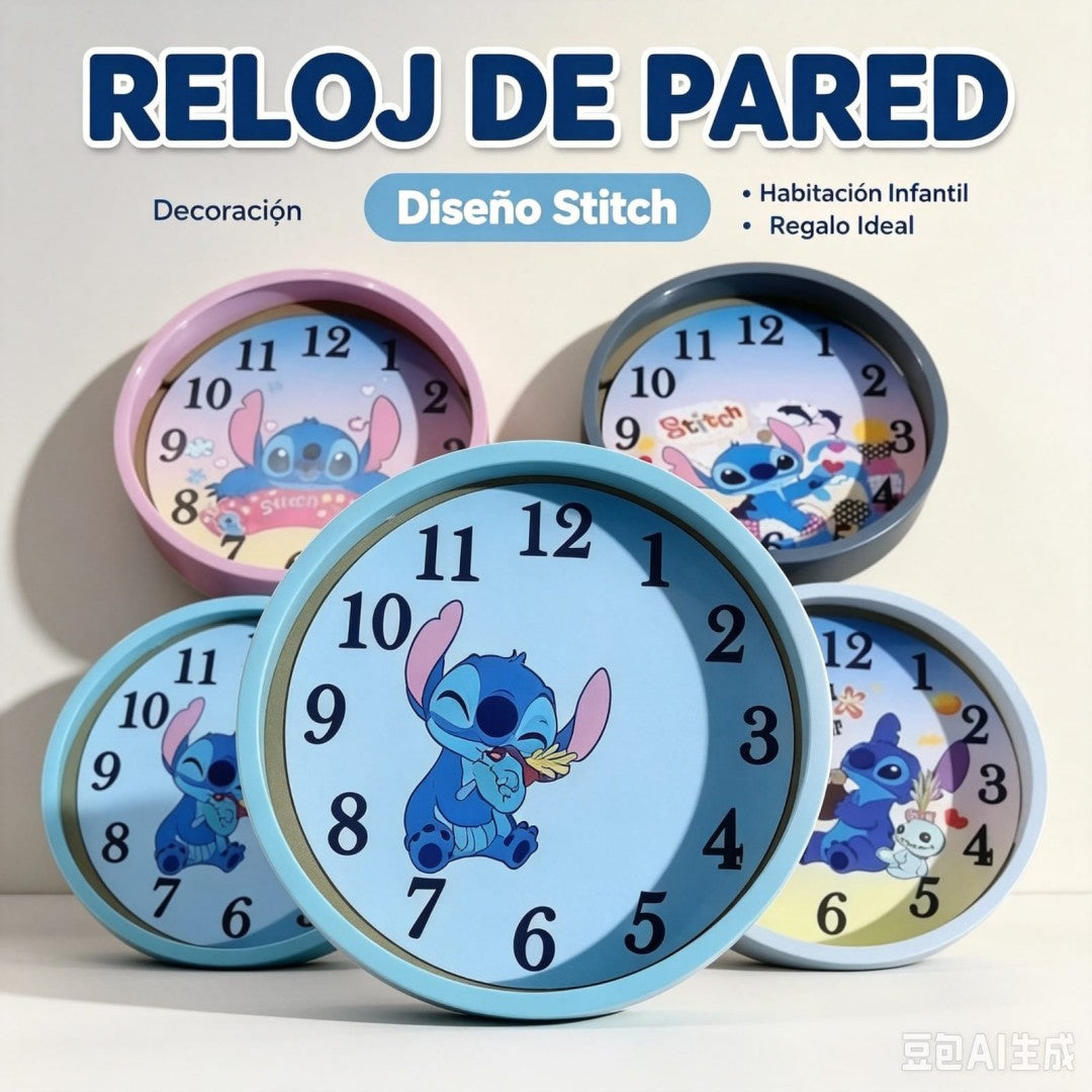 RELOJ PARED STITCH