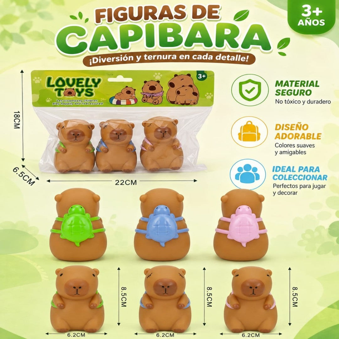MUNECO CAPIBARA BLANDO 3PCS