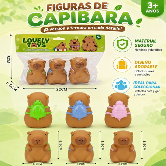 MUNECO CAPIBARA BLANDO 3PCS