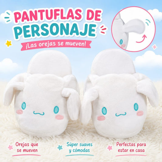 Pantuflas de conejo de peluche con colchón de aire
