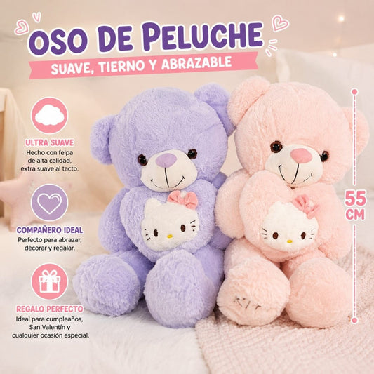 PELUCHE OSO KUROMI CORANZON 55CM