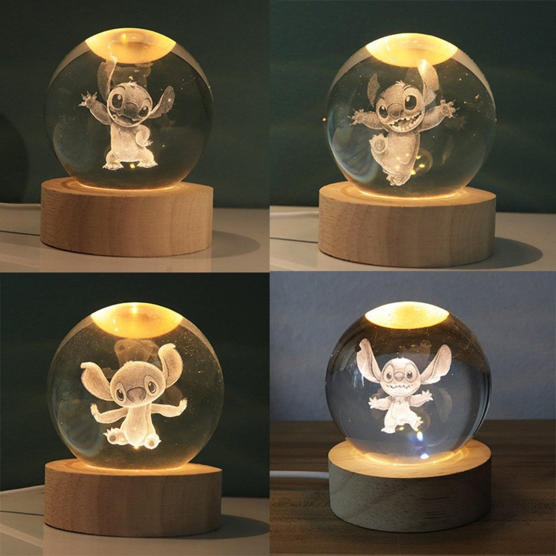 BOLA DE CRISTAL CON LUZ 6CM STITCH