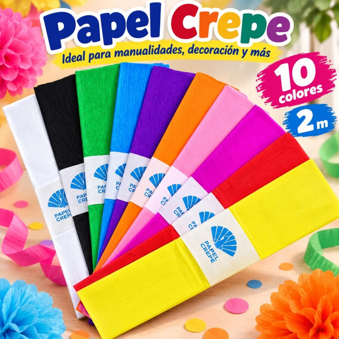 PAPEL CREPE 2M BOLSA 10 COLOR
