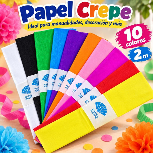 PAPEL CREPE 2M BOLSA 10 COLOR