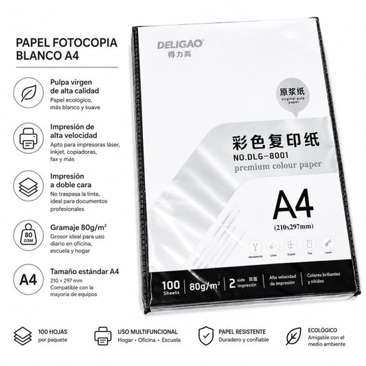 PAPEL HOJA BLANCA A4 100H