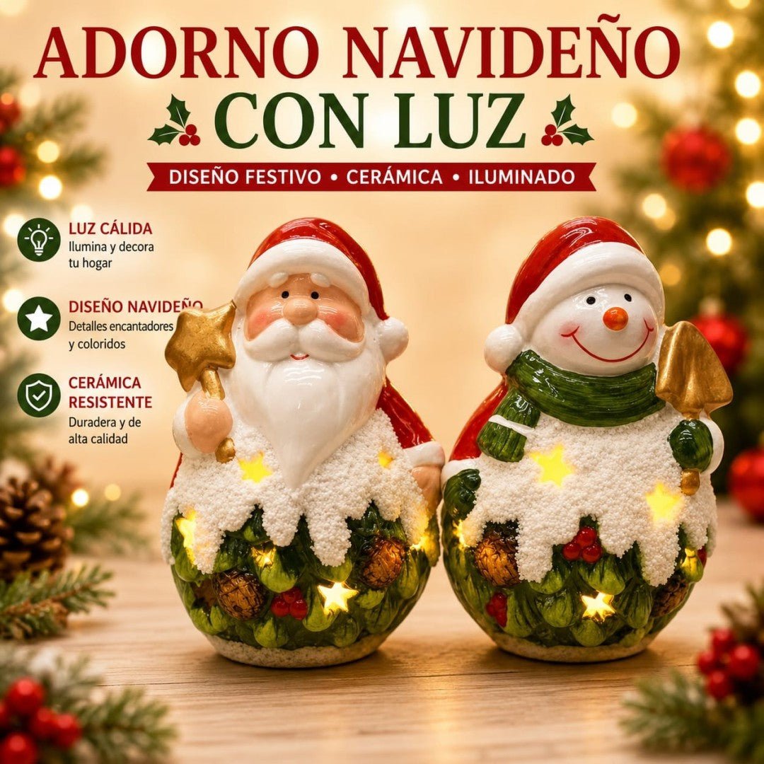 ADORNO CERAMICA NAVIDAD LUZ 2331