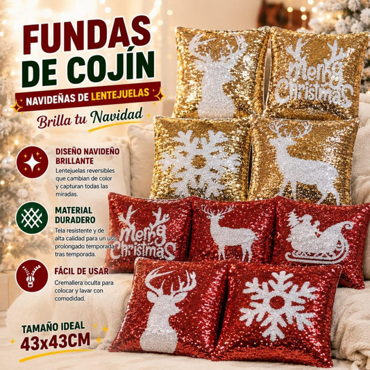 FORRO COJIN NAVIDAD LENTEJUELA 43*43
