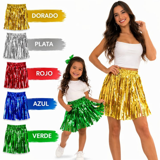 FALDA HAWAIANA METALICOS COLOR B