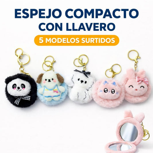 ESPEJO LLAVERO PELUCHE REDONDA