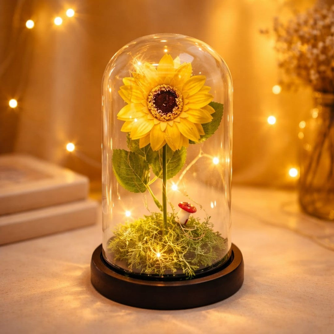 GIRASOL FRASCO CON LUZ 1RAMA HX-105 11*21CM