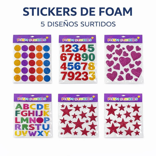 STICKER DE FOAM CON ESCARCHA SURTIDAS