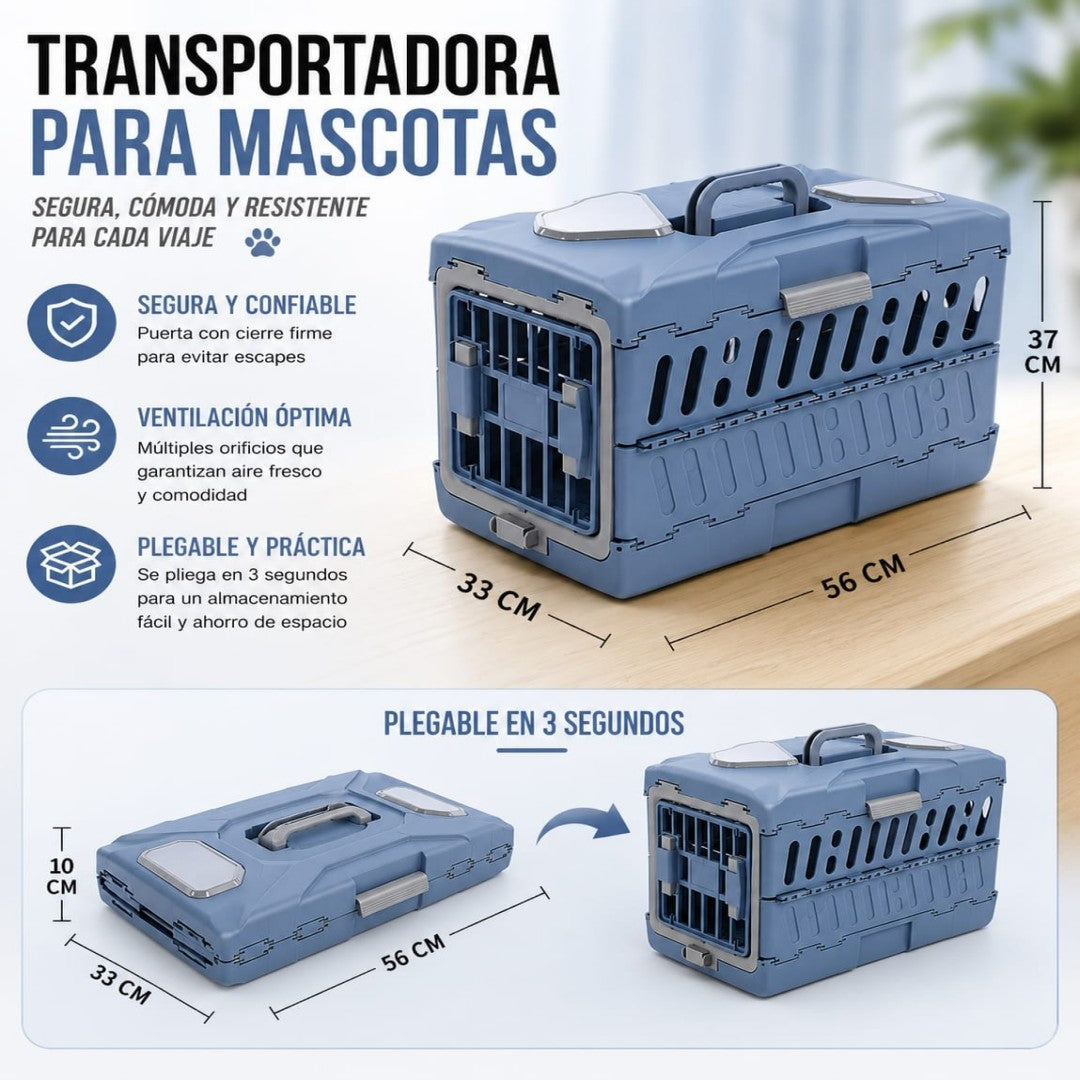 TRANSPORTADORA PLEGABLE PARA MASCOTAS GDE