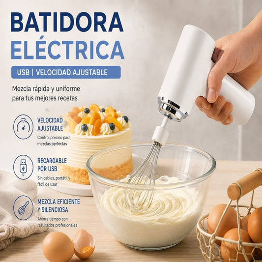BATIDORA DE MANO RECARGABLE USB