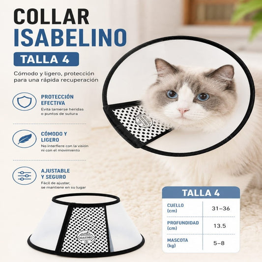 COLLAR ISABELINO PARA MASCOTAS TALLA 4