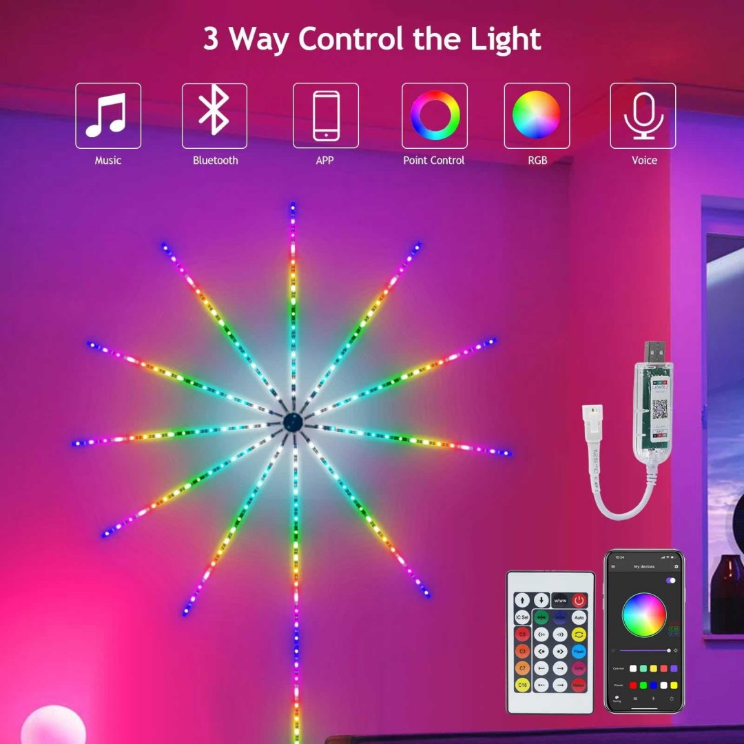 LUZ LED POLVORA ARTIFICIALES CONTROL USB LED