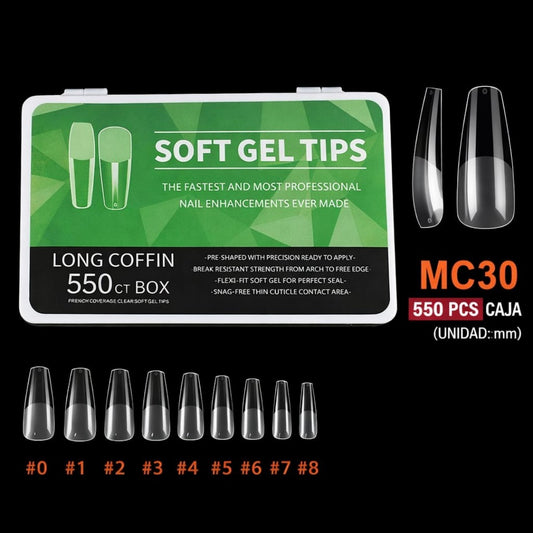 TIPS DE GEL SUAVE PARA UNAS MC30 550PCS