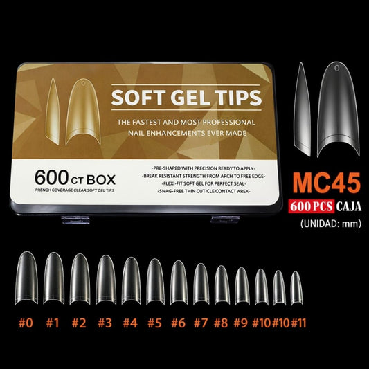 TIPS DE GEL SUAVE PARA UNAS MC45 600PCS
