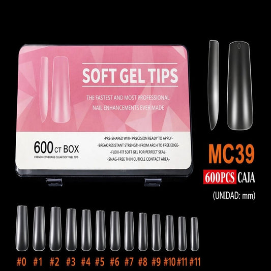TIPS DE GEL SUAVE PARA UNAS MC39 600PCS