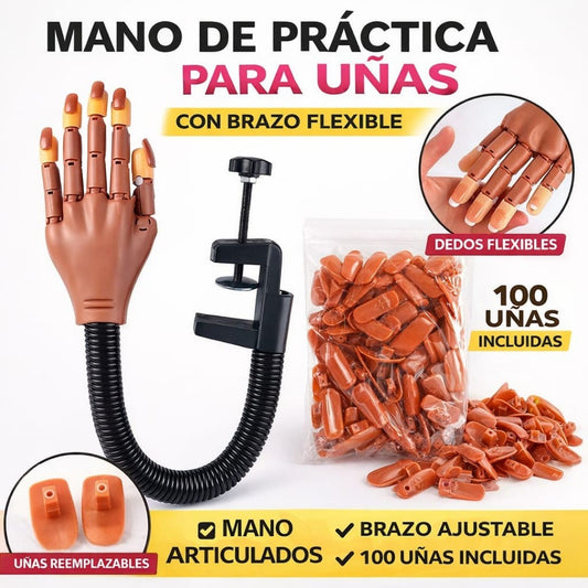MANO DE PRACTICA FLEXIBLE PARA UNAS