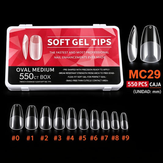 TIPS DE GEL SUAVE PARA UNAS MC29 550PCS