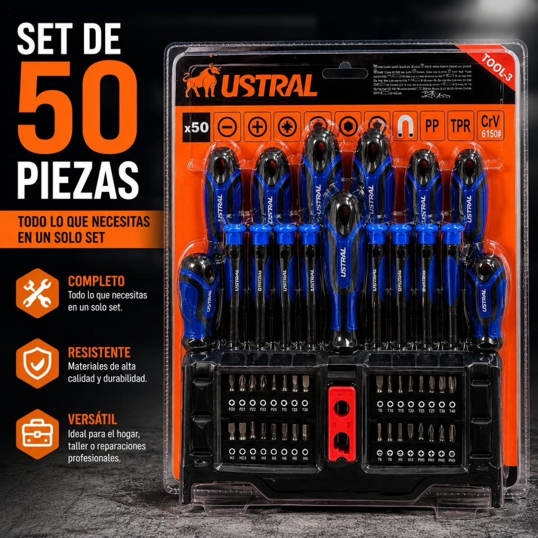 JUEGO DE DESTORNILLADORES 50PCS