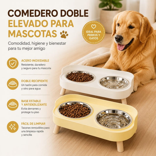 COMEDERO DOBLE PARA MASCOTAS B