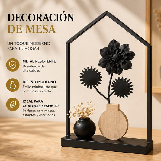 ADORNO MESA DE METAL FLOR CD24-306B