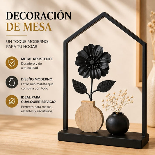 ADORNO MESA DE METAL FLOR CD24-305B