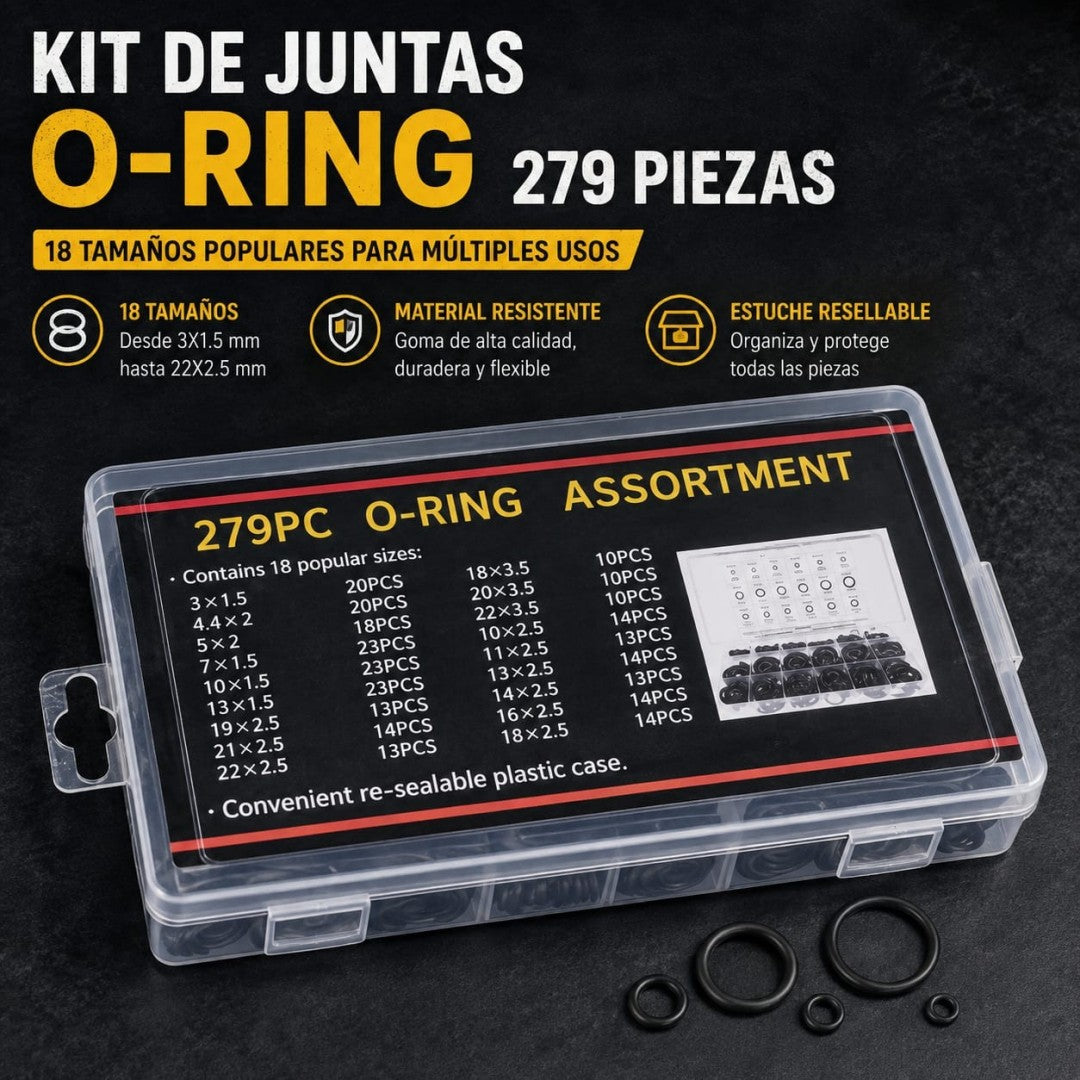 JUEGO DE O-RINGS 279PCS