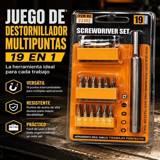 JUEGO DE DESTORNILLADOR 19PCS