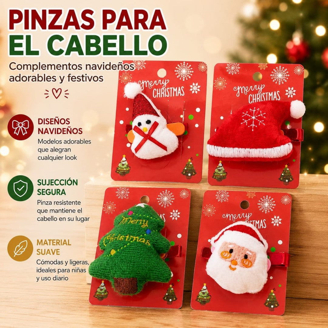 PINZA PARA CABELLO NAVIDENO TELA