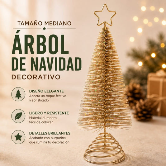 MINI ARBOL NAVIDAD DORADO MED