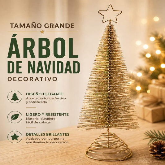MINI ARBOL NAVIDAD DORADO GDE