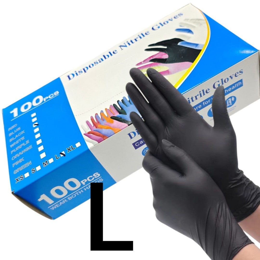 GUANTES DE VINILO NEGRO L 100PCS