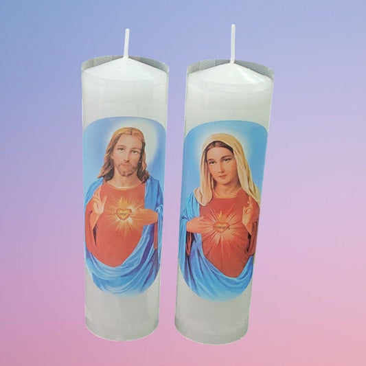 CANDELA JESUS Y VIRGEN 4.5*15CM