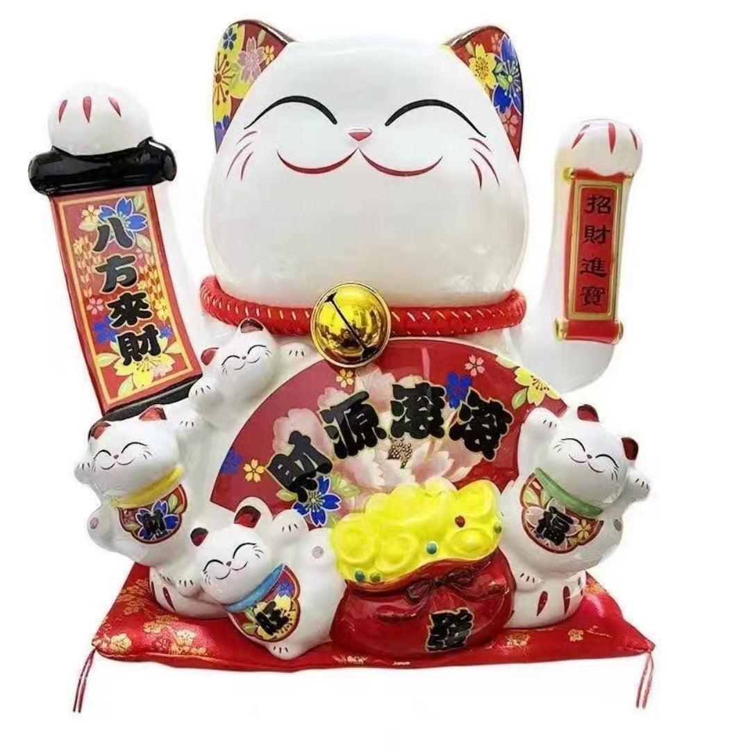 GATO SUERTE GDE BLANCO 28CM